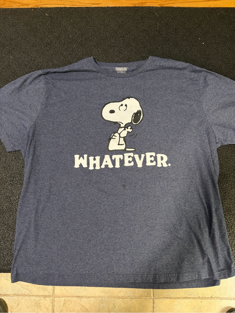 Peanuts Navy Blue Snoopy "WHATEVER." Short Sleeve Tee